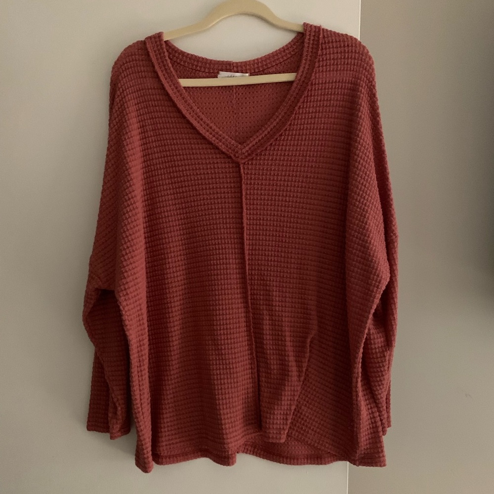 Waffle knit top